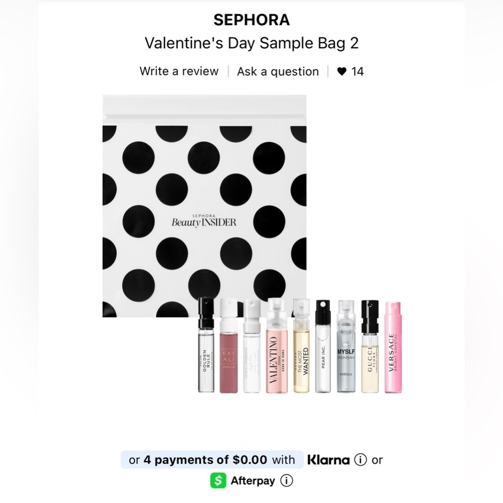Sephora Valentine's Day Fragrance Sample Set